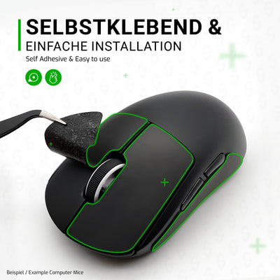 SensoryBoost Grip Tape Set für Logitech G PRO X Superlight 1 & 2 (+ extra Grip-Pad) Schweißabsorbierend, extrem rutschfest, Ultradünn (0.5mm) Selbstklebend & Rückstandsfrei - Gaming Maus Zubehör