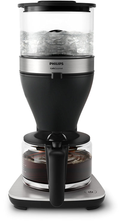 Philips Filterkaffeemaschine – 1.25L-Fassungsvermögen, bis zu 15 Tassen, Boil & Brew, schwarz/silbern (HD5416/60) & HD2637/90 Toaster, 7 Stufen, Brötchenaufsatz, Stopp-Taste, 1000 W, schwarz/edelstahl