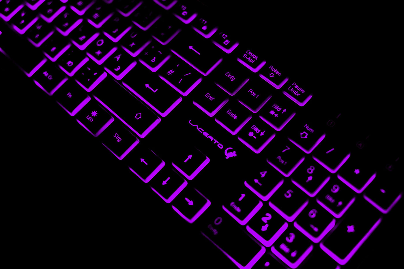 Lacerto® | Bilinguale Russisch-Deutsche beleuchtete Tastatur, USB, Spritzwassergeschützt, Deutsch + Russisch, Russian-German Illuminated Multimedia Keyboard | SPECTRUM-DR500