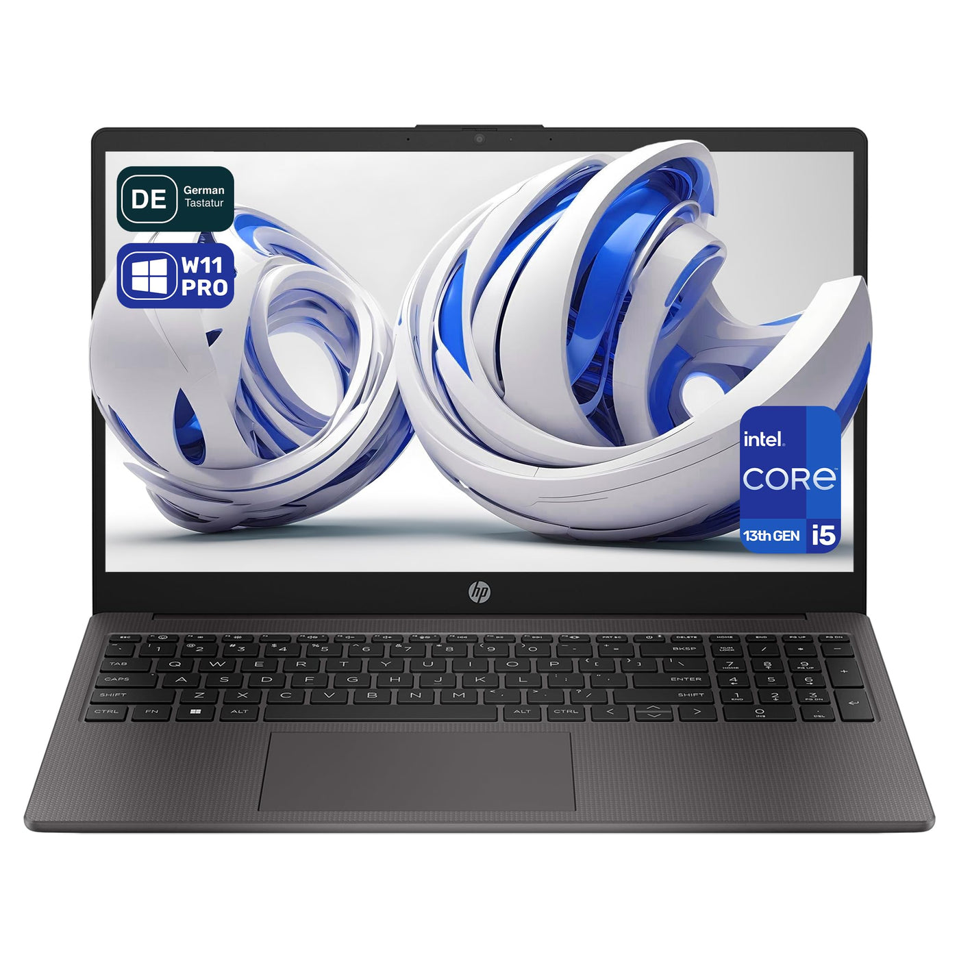 HP 250 G10 Laptop, Intel Core i5-1334U, 32 GB DDR4 RAM, 2 TB PCIe SSD, 15.6" FHD, Intel Iris Xe Graphics, QWERTZ Tastatur, Windows 11 Pro, Anthrazit