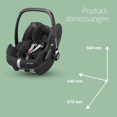 Maxi-Cosi Pebble Pro i-Size Babyschale, Kindersitz für Neugeborene, ab der Geburt bis ca. 12 Monate, 45 bis 75 cm, Essential Black