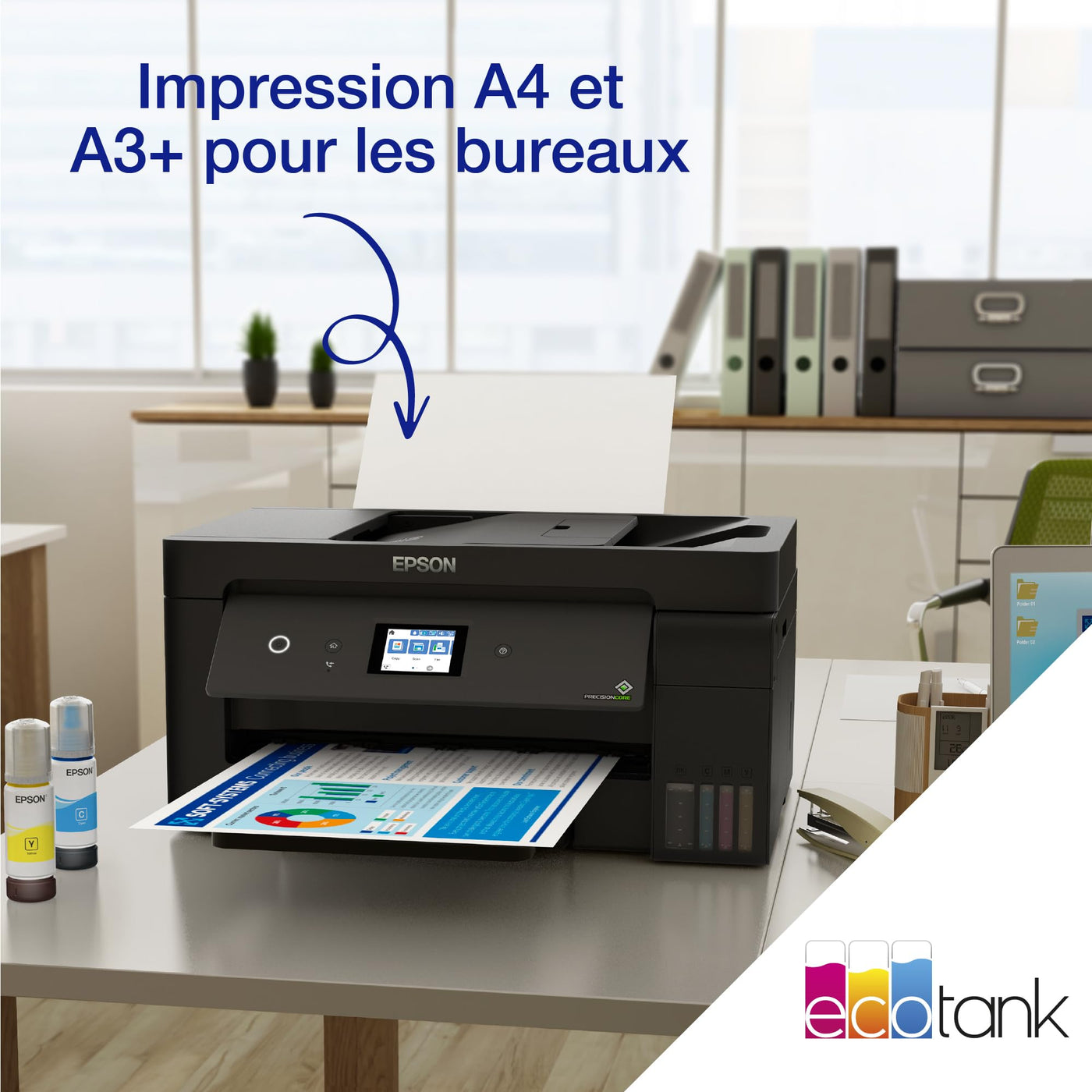 Epson EcoTank ET-15000 DIN-A3+-Multifunktions Wi–Fi-Tintentankdrucker, mit einem im Lieferumfang enthaltenen Vorrat an Tinten für bis zu 3 Jahre