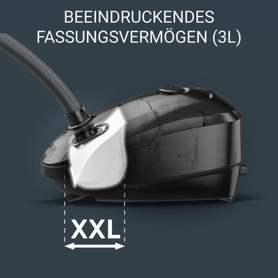 Rowenta RO3143 Power XXL, Bodenstaubsauger mit Beutel, Petrol/Grau, 900 W, 4.5 liters