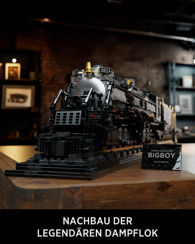 Nifeliz Zug Big Boy Retro Dampflok Klemmbausteine Set, Lokomotive Modell mit Schienen Bauspielzeug, Zug Eisenbahn Geschenk für Erwachsene und Jungen (1818 Teile)