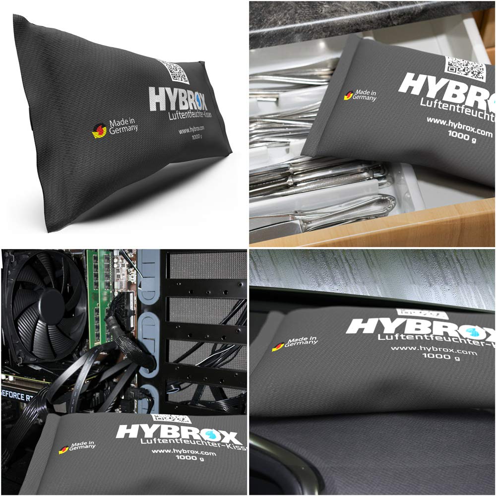 HYBROX Auto Luftentfeuchter Kissen - Wiederverwendbar, Entfeuchter, Autoentfeuchter (SPARSET 2x1000g)