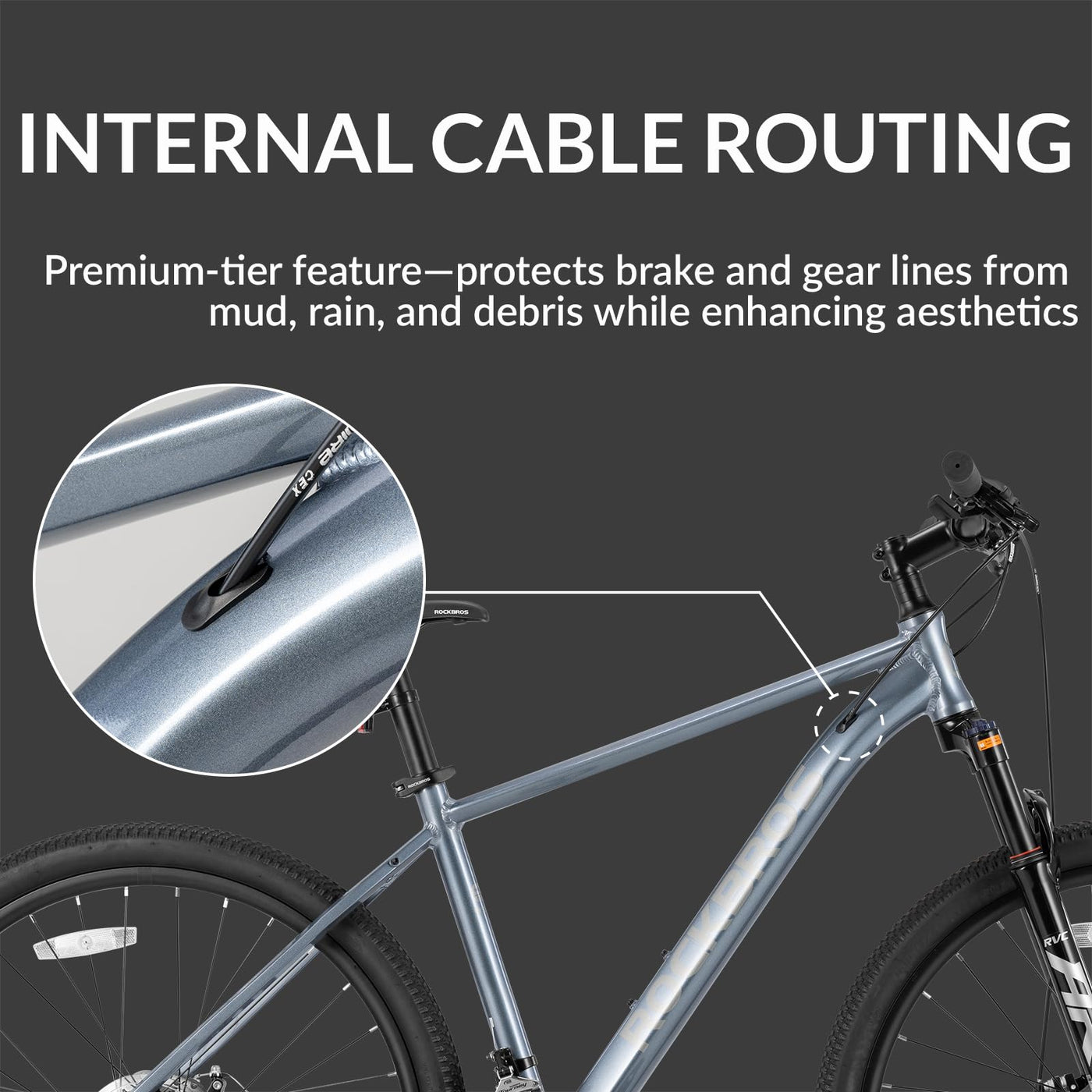 ROCKBROS MT·200 27,5 Zoll Mountainbike, Scheibenbremse Aluminium Fahrrad mit Altus M310 24 Gang Schaltung, 16/18/21 Zoll Rahmen für Herren und Damen Silber
