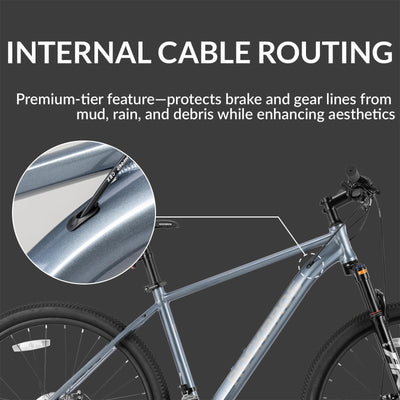 ROCKBROS MT·200 27,5 Zoll Mountainbike, Scheibenbremse Aluminium Fahrrad mit Altus M310 24 Gang Schaltung, 16/18/21 Zoll Rahmen für Herren und Damen Silber