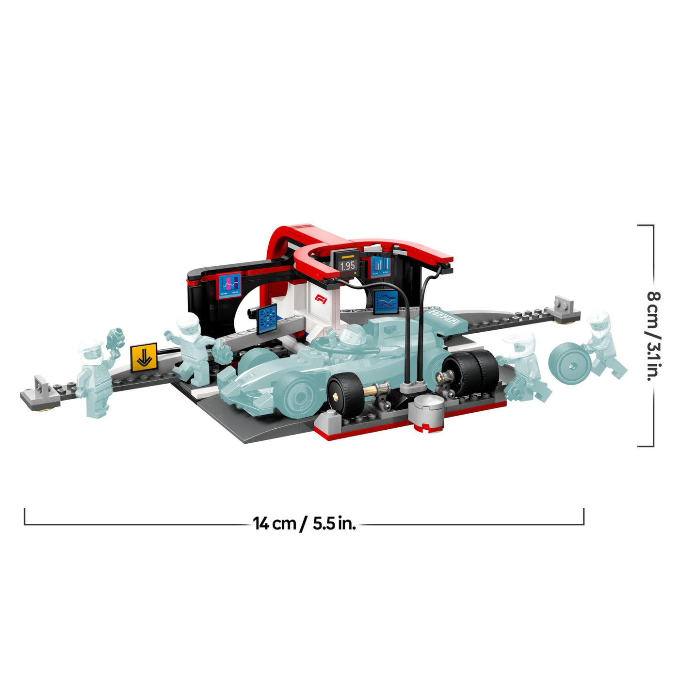 LEGO City F1 Boxenstopp mit Boxencrew und Ferrari Flitzer - Formel 1 Pit Stop Set mit 1 Rennfahrer und 4 Mechaniker Minifiguren - Spielzeug Rennauto für Jungen und Mädchen ab 6 Jahren - 60443