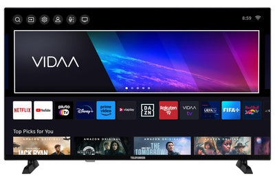 Telefunken QLED Fernseher 65 Zoll Smart TV VIDAA QU65VP750S 4K Fernseher UHD, HDR TV mit Dolby Vision, Dolby Atmos, Triple-Tuner und 6 Monate HD+ inkl., LED TV schwarz