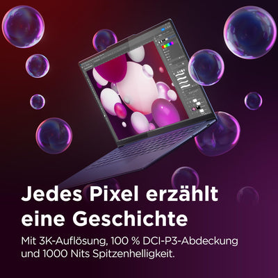 Lenovo Yoga Slim 7X Laptop | Copilot+ PC | 14,5" 3K OLED 90Hz Display | Qualcomm Snapdragon X1 Elite | 32GB RAM | 1TB SSD | Integrierte Grafik | Win11 Home | QWERTZ | 1,28kg | blau