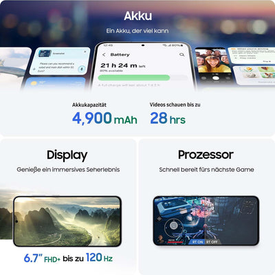 Samsung Galaxy S25 FE mit Galaxy AI, Handy mit Android, 6,7 Zoll FHD-Display, 50 MP Kamera, 128 GB Speicher, 8 GB RAM, 4.900 mAh Akku, Navy, 3 Jahre Herstellergarantie [Exklusiv auf Amazon]