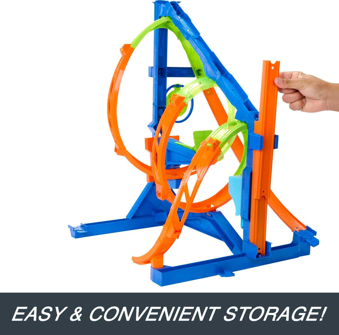 HOT WHEELS Looping-Twister Set - Trackset mit dreifachem Korkenzieher-Looping und Aufbewahrungsbox, inklusive 1 Spielzeugauto, für Kinder ab 6 Jahren, HMX41