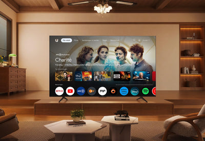 TCL 75T8B 75-Zoll QLED Pro 144Hz Onkyo Gaming Fernseher, 4K UHD, HDR Pro, Google TV (Dolby Vision IQ & Atmos, Motion Clarity, Freihändige Sprachsteureung, Kompatibel mit Google Assistant & Alexa)