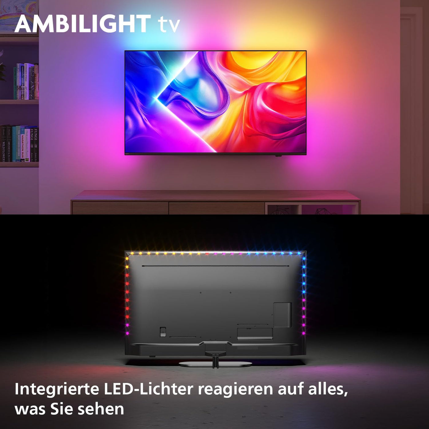 Philips Ambilight 'The One' 65PUS9000 4K QLED Smart TV - 65 Zoll Display mit P5 Perfect Picture Engine Ultra HD, Titan OS, Dolby Vision und Dolby Atmos Sound