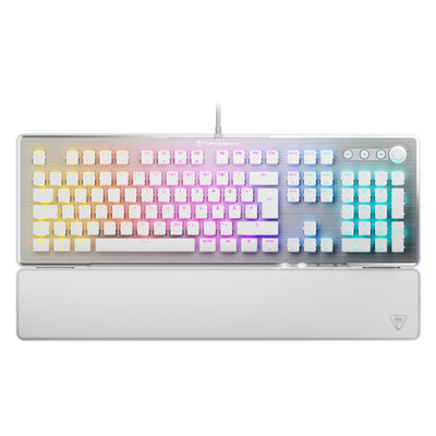 Turtle Beach Vulcan II – Mechanische PC Gaming-Tastatur, Titan II-Schalter, anpassbare beleuchtete RGB-Tasten, abnehmbare Handballenauflage, Aluminiumplatte – Weiß