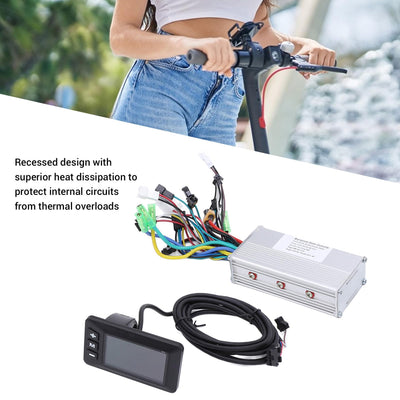 MechKit Elektrofahrrad Brushless Motor Controller Kit, 36V 48V 60V 500W 28A 3 Modus Sinuswelle Controller mit G51 LCD Anzeigefeld für E-Bike Elektroroller