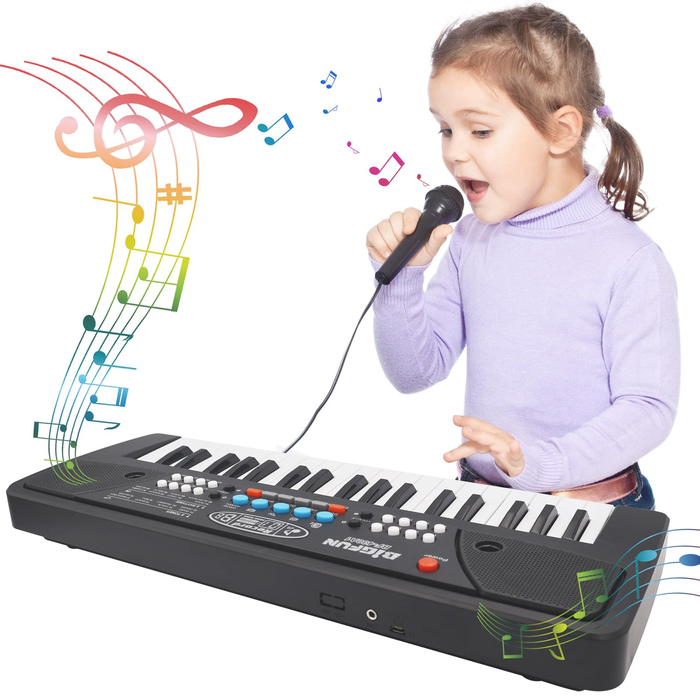 37 Tasten Kinder Klavier mit Mikrofon,Klavier Keyboard Kinder,Einführendes Musiktraining,Elektronische Keyboard für Kinder ab 3 4 5 6 7 8 Jahren,Geschenke für Jungen Mädchen Anfänger