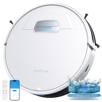 HONITURE Staubsauger Roboter, G20 Saugroboter mit Wischfunktion,4000Pa,Kehren Saugen Wischen 3 in 1 Roboterstaubsauger,Ideal für Tierhaare, Teppiche und Hartböden,Sprach- und Fernbedienungssteuerung