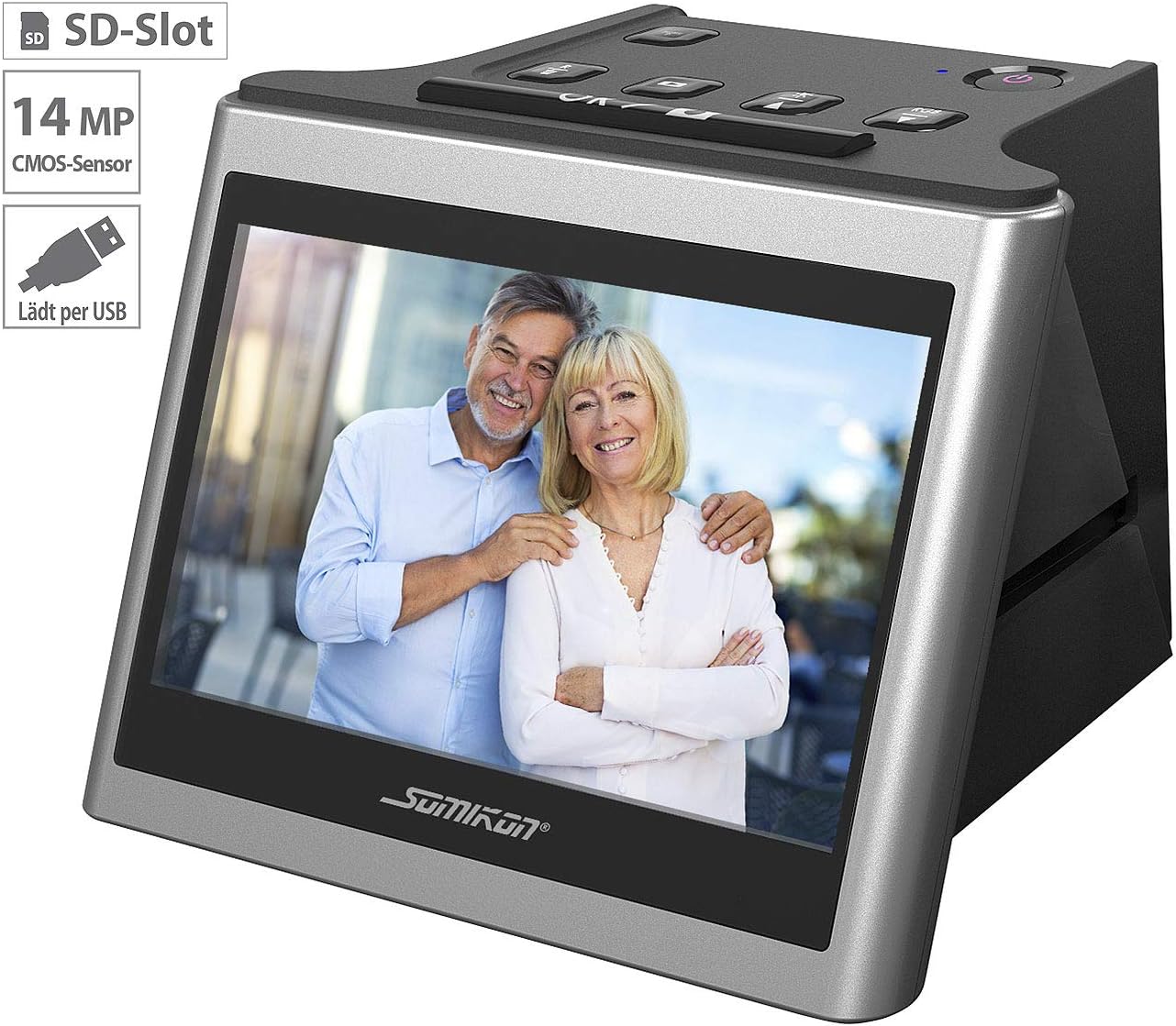 Somikon Diascan: Stand-Alone-Dia- & Negativscanner, 5"/12,5 cm IPS-Display, 22 MP, HDMI (Negative digitalisieren, Diascanner mit Displays, Betrachter)