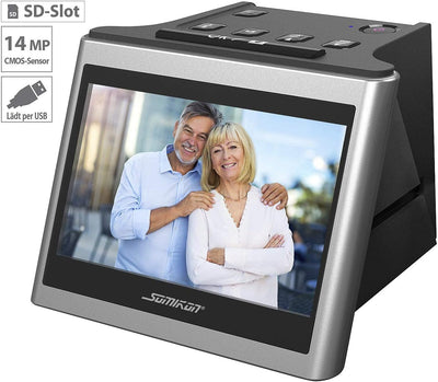 Somikon Diascan: Stand-Alone-Dia- & Negativscanner, 5"/12,5 cm IPS-Display, 22 MP, HDMI (Negative digitalisieren, Diascanner mit Displays, Betrachter)
