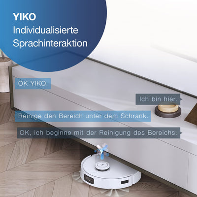 ECOVACS DEEBOT T10, Staubsaugerroboter mit vibrierenden Wischplatten (OZMO 3.0), 3000PA Saugstärke, Hinderniserkennung mit KI (AIVI 3.0), 3D-Kartierung, 5200 mAh Akku, YIKO Sprachassistent