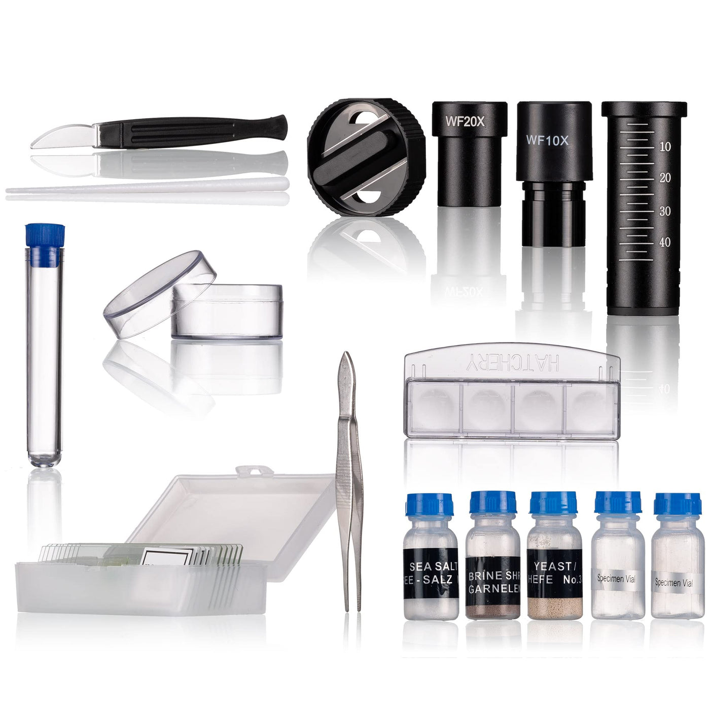 Bresser Junior Schülermikroskop BIOLUX SEL mit Smartphonehalter, reichhaltigem Zubehör und Barlow-Zoom-System für Kinder, Einsteiger und Erwachsene, rot