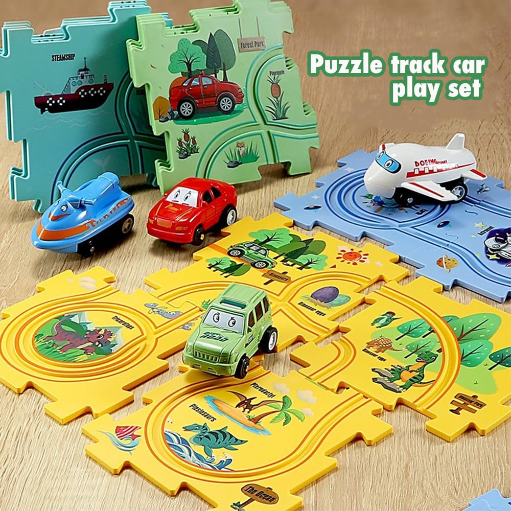 Auto Spielzeug Autorennbahn Spielzeugauto DIY-Puzzlebahn für Kinderspielzeug DIY-Route Cars Spielzeug Geschenkspiele für Kinder Spielzeug ab 2 3 4 5 6 Jahren