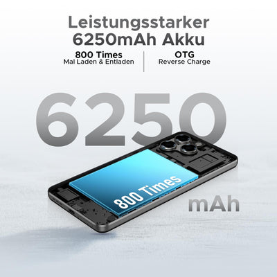 DOOGEE Note 58 Pro Android 15 Smartphone Ohne Vertrag 32GB+256GB Octa Core 6.75" HD+ 90Hz Handy Ohne Vertrag 6250mAh Handy Günstig 16MP+8MP Simlockfreie Handys Dual SIM 4G/ GPS/NFC/Fingerabdruck