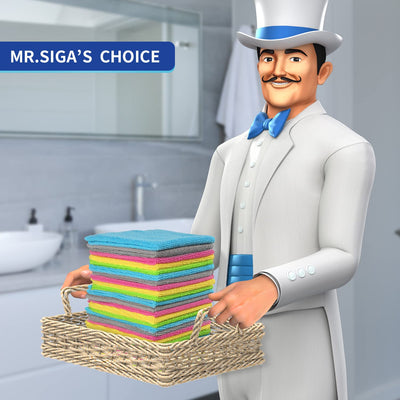 MR.SIGA Mikrofaser-Reinigungstücher Lappen Putztücher Fenster Tücher Mikrofasertücher Geschirrtücher, 50er Set, 30 x 30 cm