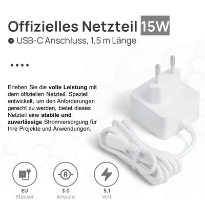 Raspberry Pi 4 4GB Starter-Kit | USB-C Netzteil 15W | Gehäuse | 64GB SD Karte | 4k Micro HDMI Kabel | Kühlkörper Set