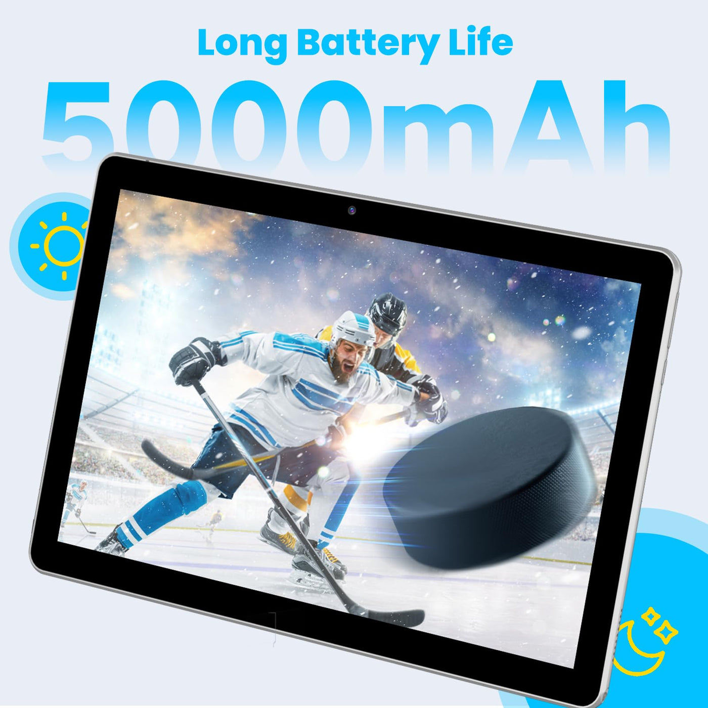 Winsing Tablet Android 10 Zoll mit Etui,Tablet 6GB RAM+64GB ROM+1TB Erweiterbar,WidevineL1 2.0GHz, 5MP+8MP Kamera,1280 * 800 IPS Tablette Unterstützt WiFi, BT 5.0,Bläulich Weiß