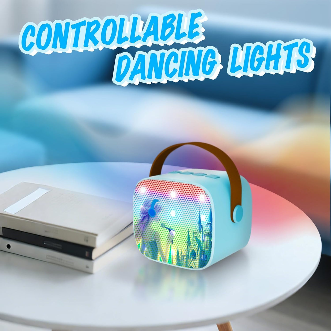 GirliGlee Mädchen Spielzeug, Karaoke Maschine Kinder, Mini Bluetooth Karaoke Anlage mit 2 Mikrofonen für 3 4 5 6 7 8 9 Jahre, Geburtstag Frozen Geschenke für Mädchen von 3–12 Jahren