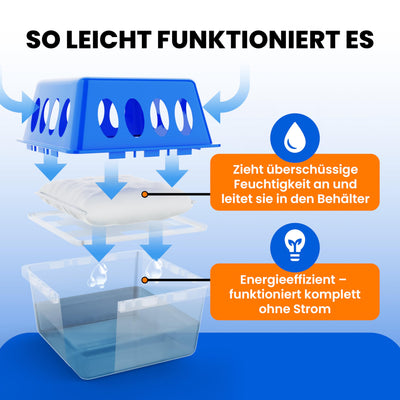 Spetebo 4x Luftentfeuchter - Raumentfeuchter ohne Strom 8x 400g Granulat - Entfeuchter für Räume bis 25m², Fenster, Wohnung, Keller, Autos & Wohnmobile gegen Feuchtigkeit - Schimmel- und Geruchsschutz