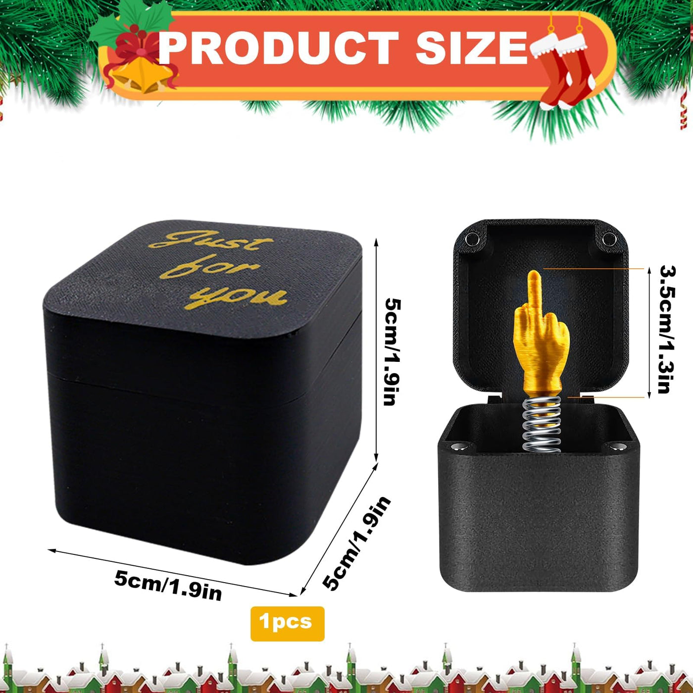 Mittelfinger in Einer Box,Mittelfinger in Der Box Surprise Gift Box,Mittelfinger Prank Geschenk,Lustiger Streich,Nervige Geschenkbox Mittelfinger,Weihnachtsdekoration Neuartige Prank Gifts