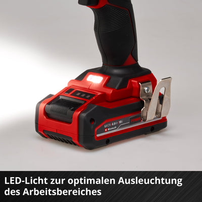 Einhell Akku-Bohrschrauber TE-CD 18/40 Li-Solo Power X-Change (Lithium-Ionen, 18 V, 40 Nm max. Drehmoment auf 21 Stufen, 2-Gang-Getriebe zum Bohren + Schrauben, Drehzahl-Elektronik, LED-Licht)