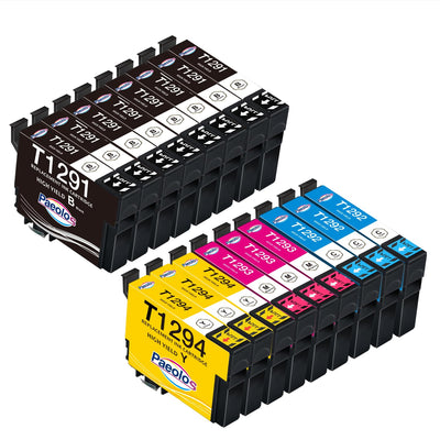 Paeolos T1295 Multipack Kompatible für Epson WF 3520 Druckerpatronen WF 3540 Tintenpatrone für Epson T1291 T1292 T1293 T1294 WF-7525 WF-7515 Stylus SX235W SX425W SX445W SX535WD Stylus Office BX635FWD