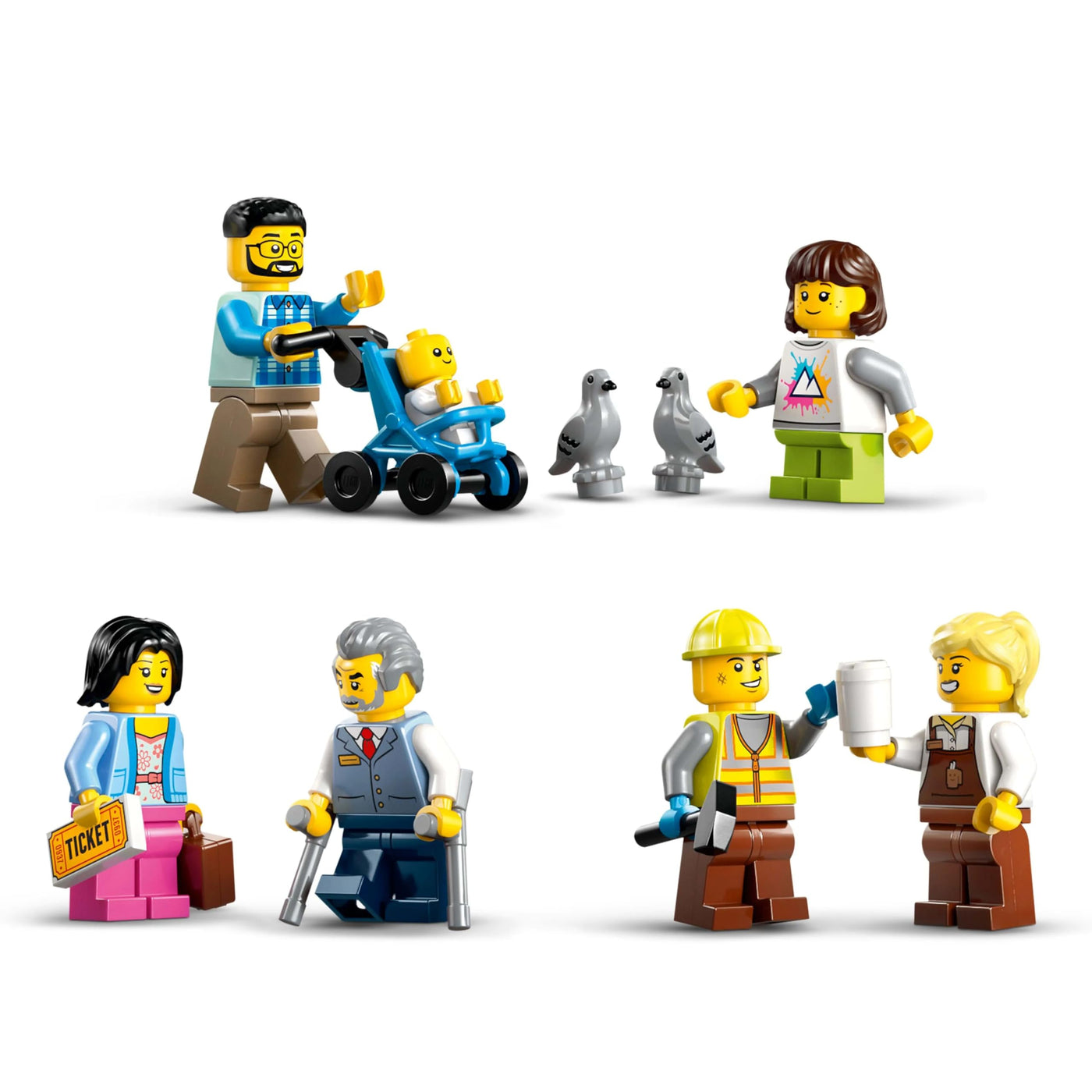 LEGO City Trains Hauptbahnhof - Wartungsfahrzeug-Spielzeug, funktionierendem Hublift, 2 Plattformen & 1 Gleisstück sowie 6 Minifiguren – Kreatives Geschenk für Jungen & Mädchen ab 7 Jahren - 60469