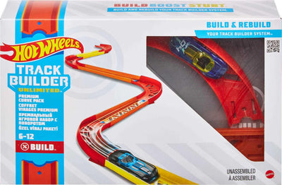 Hot Wheels GLC88 - Track Builder Unlimited Vielseitiges Kurven Set Zubehörteile, Spielzeug Autorennbahn ab 6 Jahren