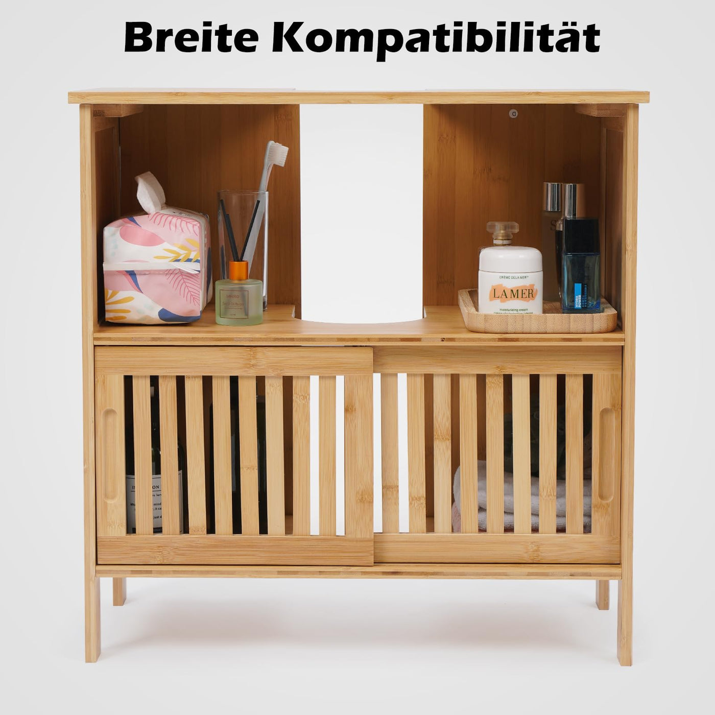 MY FAT GORILLA Bambus Waschbeckenunterschrank - Badezimmermöbel - 60 x 30 x 60 cm - Badezimmer Unterschrank - Unterschrank Waschbecken - Waschtischunterschrank - Badezimmer Möbel