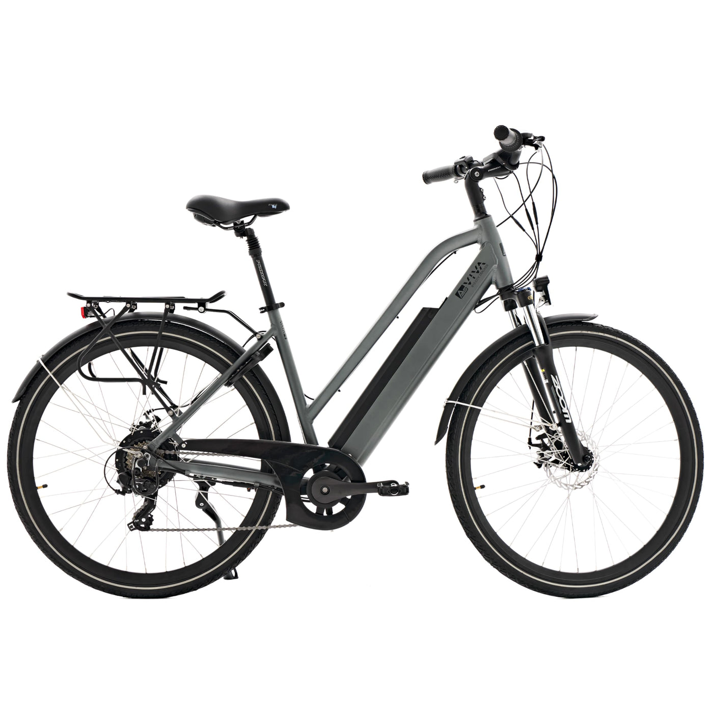 AsVIVA B15 E-Bike 28 Zoll für Herren & Damen - Pedelec mit 250W Bafang Hinterradmotor - 36V Samsung Akku - 7-Gang Shimano - bis 150 kg Nutzergewicht - Citybike Elektrofahrrad (grau-schwarz)