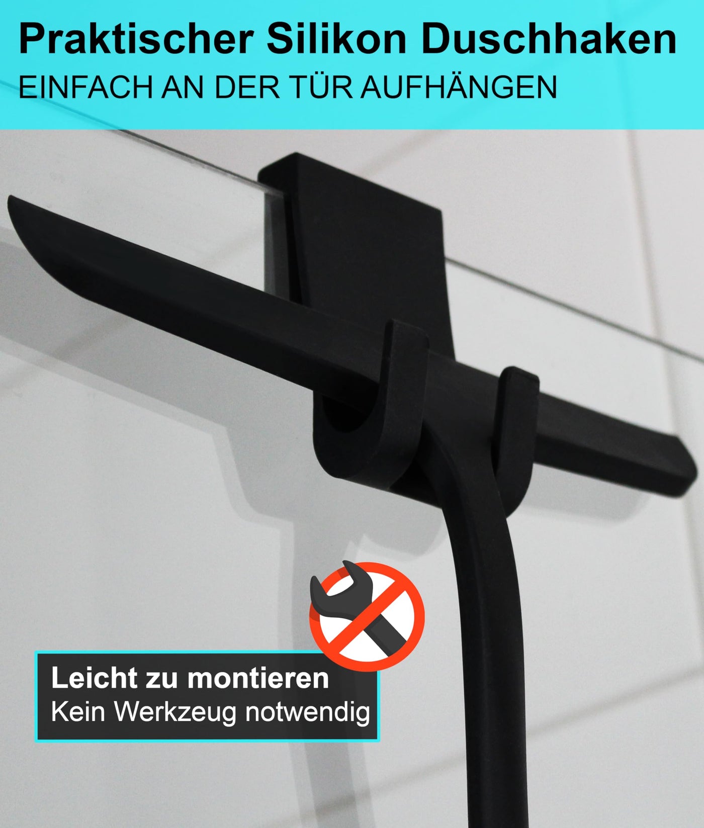 BLUMBACH® Duschabzieher schwarz, Abzieher Dusche mit Halterung 28 cm breit, Fensterabzieher Silikon mit Edelstahl Kern, Dusch Abzieher Wischer, Duschwand Abzieher, Flitsche Dusche, Glasabzieher,