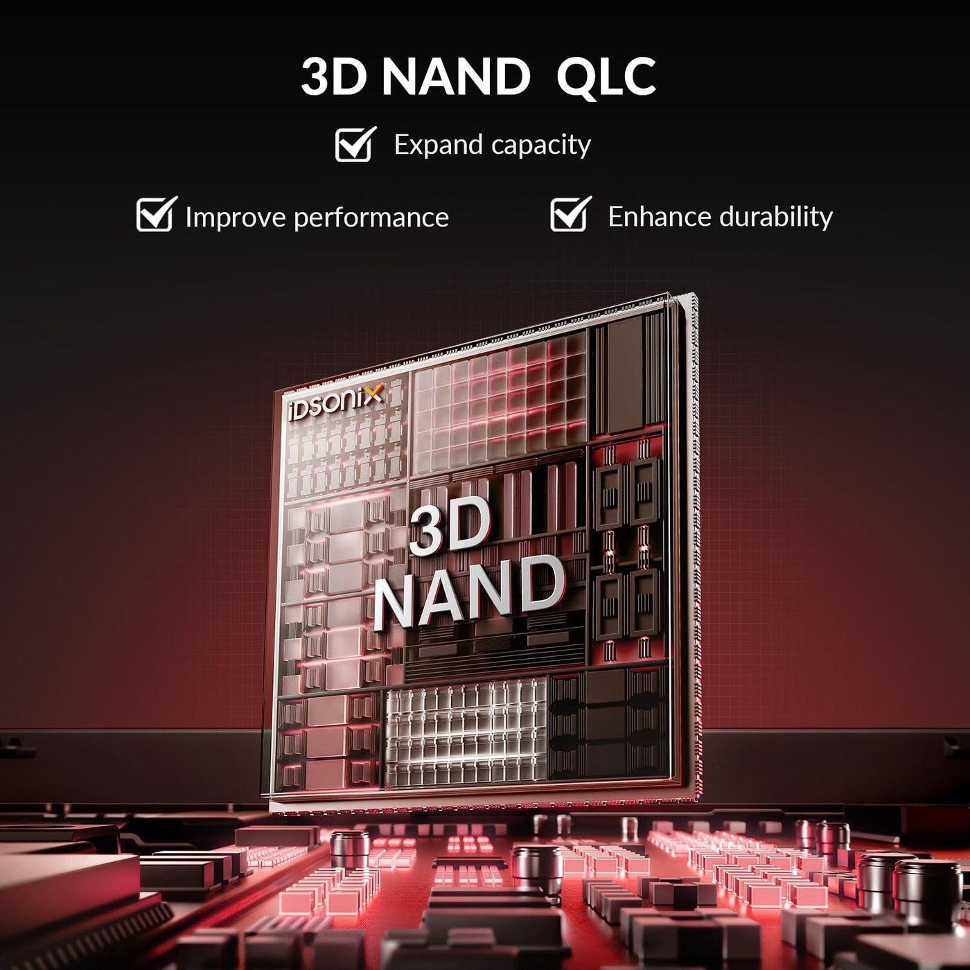 iDsonix M.2 SSD 1 TB, PCIe Gen3x4, Geschwindigkeit bis zu 3.100 MB/s, M.2 2280 NVME 1 TB SSD mit 3D NAND Flash und Kühlkörper, internes Solid State Laufwerk für Laptop, Desktop, Mini PC und Computer