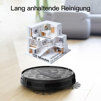 AIRROBO P20 Saugroboter, Roboter Staubsauger mit 2800Pa Saugkraft, Selbstaufladend, WLAN, 120 Minuten Laufzeit, Roboterstaubsauger für Teppiche, Tierhaare, Hartböden