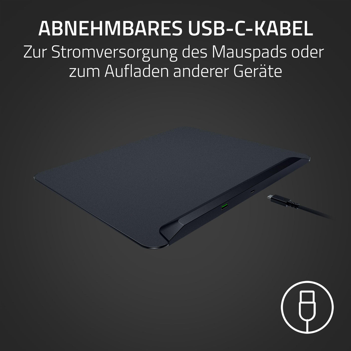 Razer Firefly V2 Pro - RGB-hintergrundbeleuchtete Gaming-Mausmatte - integrierter USB-Anschluss (15-Zonen-LED-Beleuchtung, mikrogeätzte Oberfläche für optimales Tracking, USB-C Kabel) Schwarz