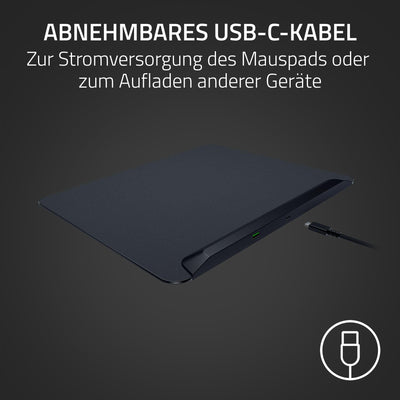 Razer Firefly V2 Pro - RGB-hintergrundbeleuchtete Gaming-Mausmatte - integrierter USB-Anschluss (15-Zonen-LED-Beleuchtung, mikrogeätzte Oberfläche für optimales Tracking, USB-C Kabel) Schwarz