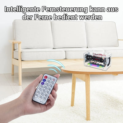 Elektronik Löt Bausatz Radio FM Bluetooth-Lautsprecherkit Erwachsene, 3W+3W Musikspieler mit LED Klangregelung Anzeigeleuchte Löten Ubungsset und Fernbedienung Schulelektronik Ausbildung Geburtstag