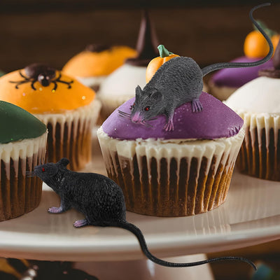 2 Stück Gefälschte Ratten Kunststoff Maus Modell Figuren Realistische Gruselig Ratten Spielzeug Halloween Deko Kinder Tricks Streiche Requisiten Spielzeug für Party- und Scherzartikel, Ornamente
