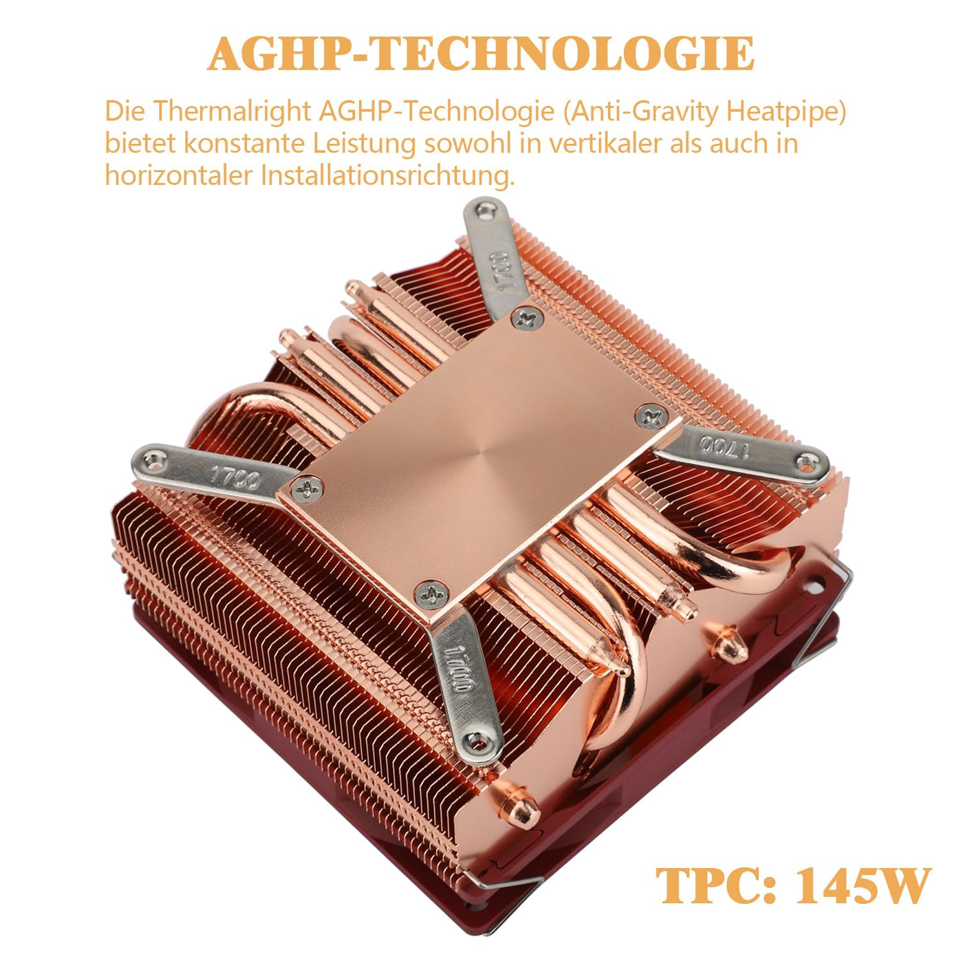 Thermalright AXP90 X53 Full Low Profile ITX CPU Kühler, mit 92mm Slim PWM Lüfter für 2700RPM High Speed ITX CPU Lüfter, reine Kupferversion, für Intel LGA1150/1151/1200/1700/AMD AM4/AM5