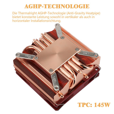 Thermalright AXP90 X53 Full Low Profile ITX CPU Kühler, mit 92mm Slim PWM Lüfter für 2700RPM High Speed ITX CPU Lüfter, reine Kupferversion, für Intel LGA1150/1151/1200/1700/AMD AM4/AM5