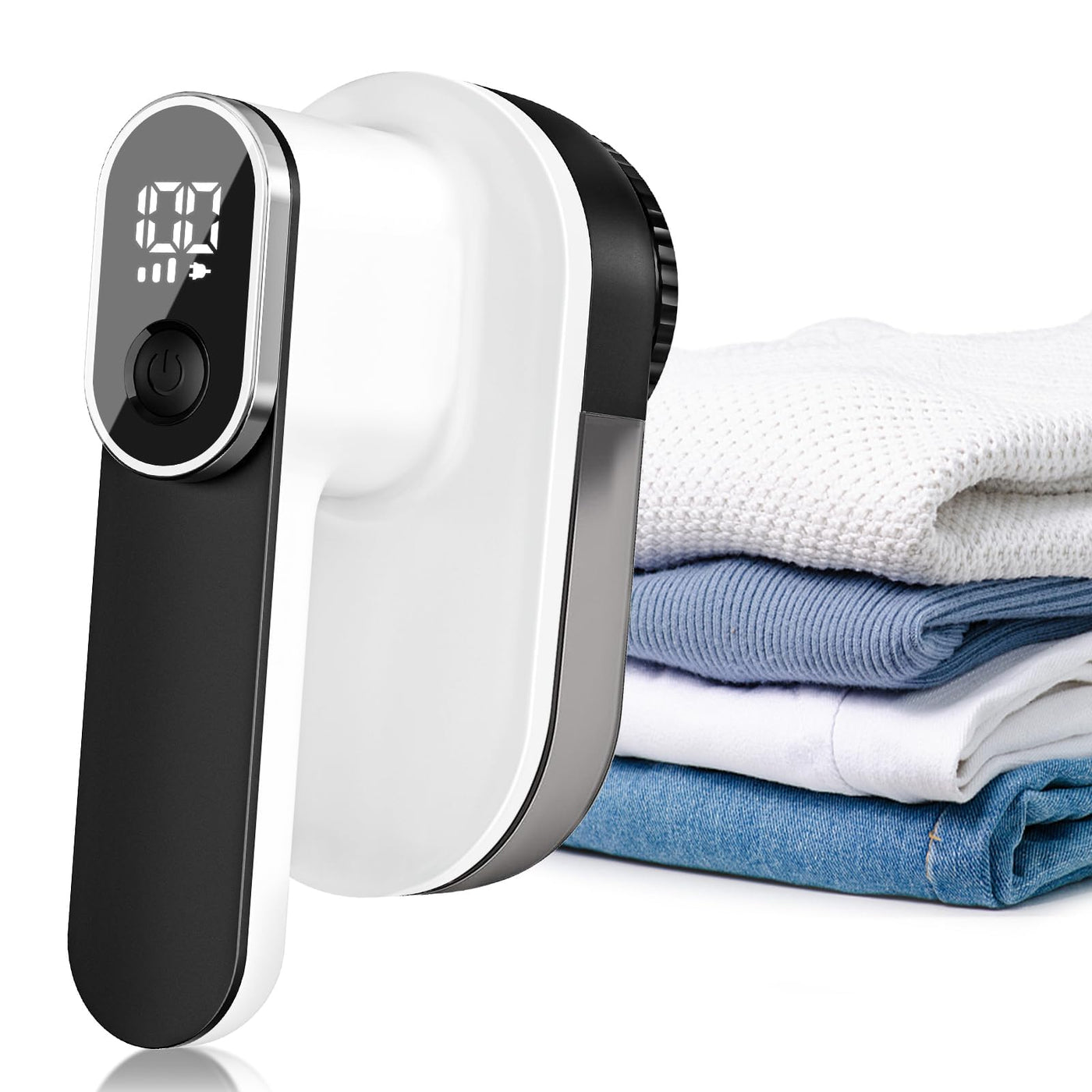 HAPPHOOH Fusselrasierer Elektrische, Fusselentferner USB Aufladbar, 3 Geschwindigkeiten einstellbar, LED anzeige, Entfussler Entfernt Knötchen für Kleidung, Sofa